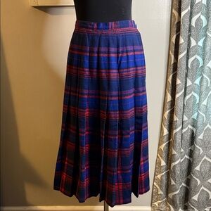 Pendleton Vintage Plaid Wool Pleated Skirt SZ 10 PROJECT PIECE!